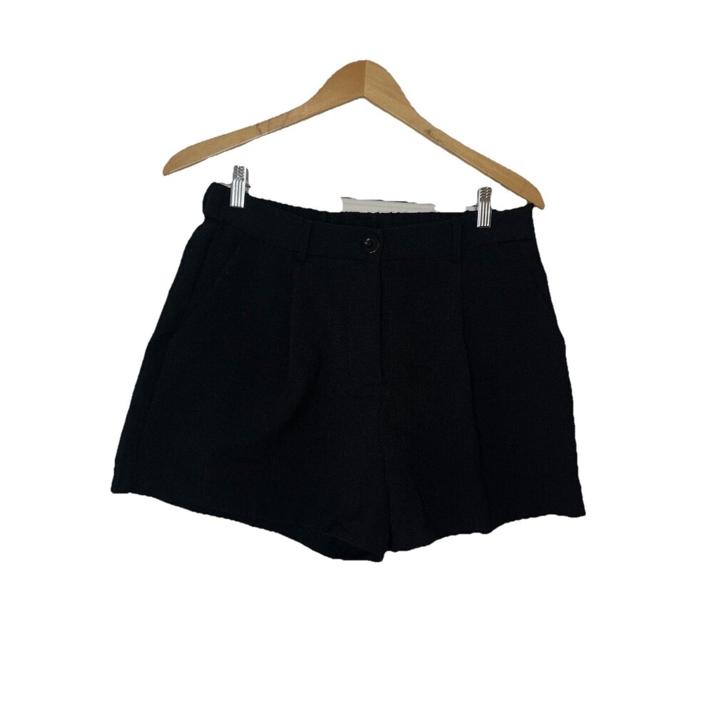 Black Dress Shorts Elastic Waist